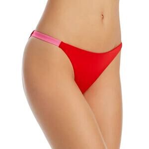 AQUA Bikini Bottom Swimwear Red Pink Beachwear Size Small NEW